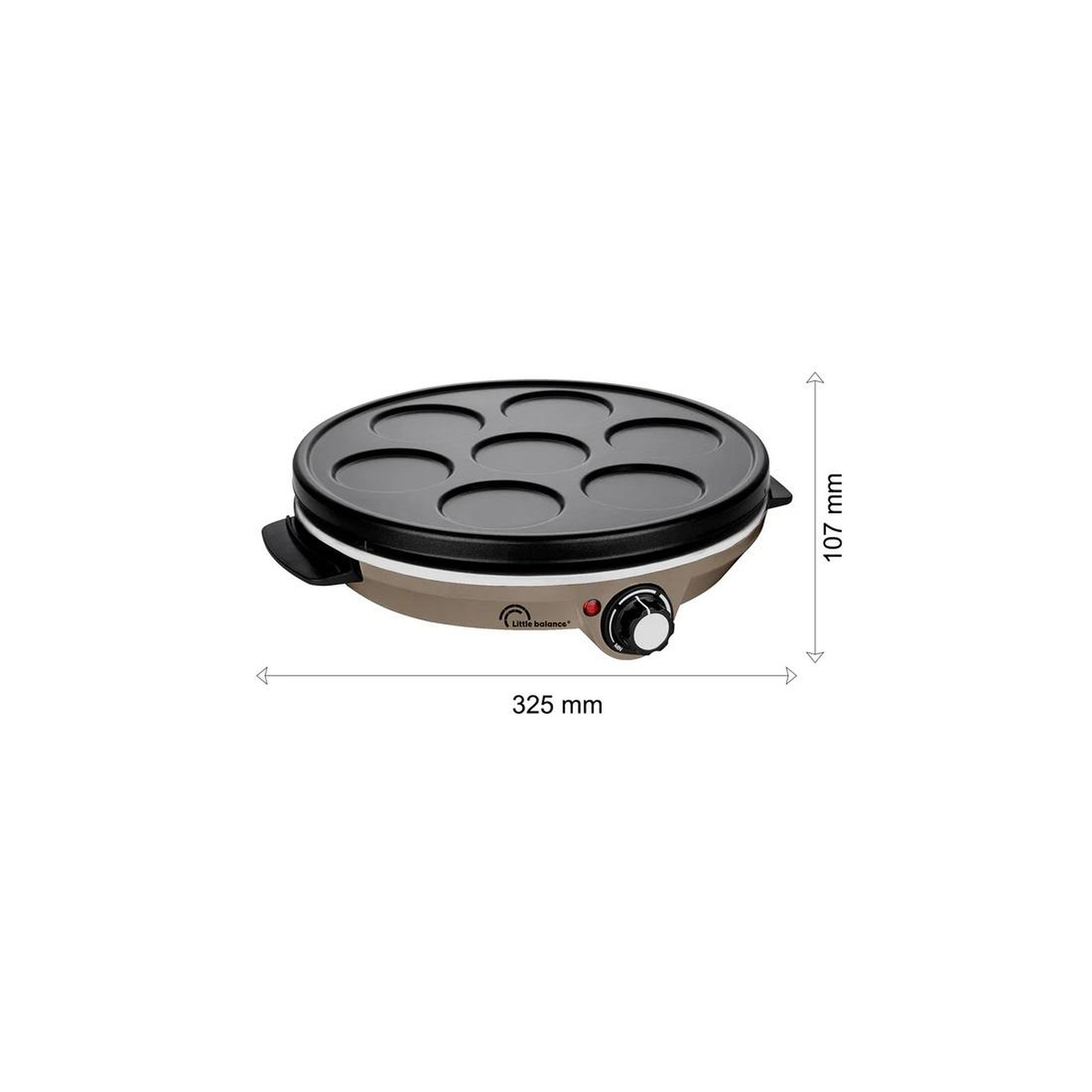 Voir la diapositive 2 : LITTLE BALANCE Crêpière 30cm 1000w inox - 8694