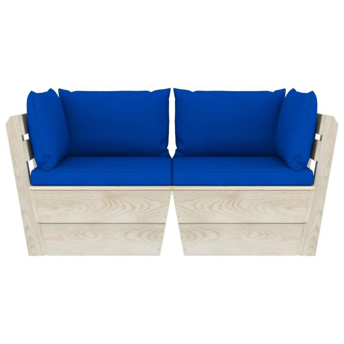 VIDAXL Canape palette a 2 places de jardin avec coussins Bois d'epicea