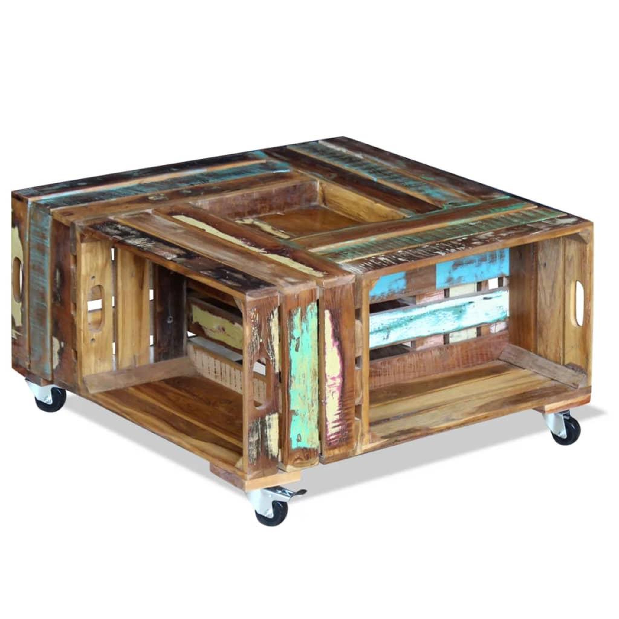 VIDAXL Table basse bois de recuperation massif 70x70x35 cm