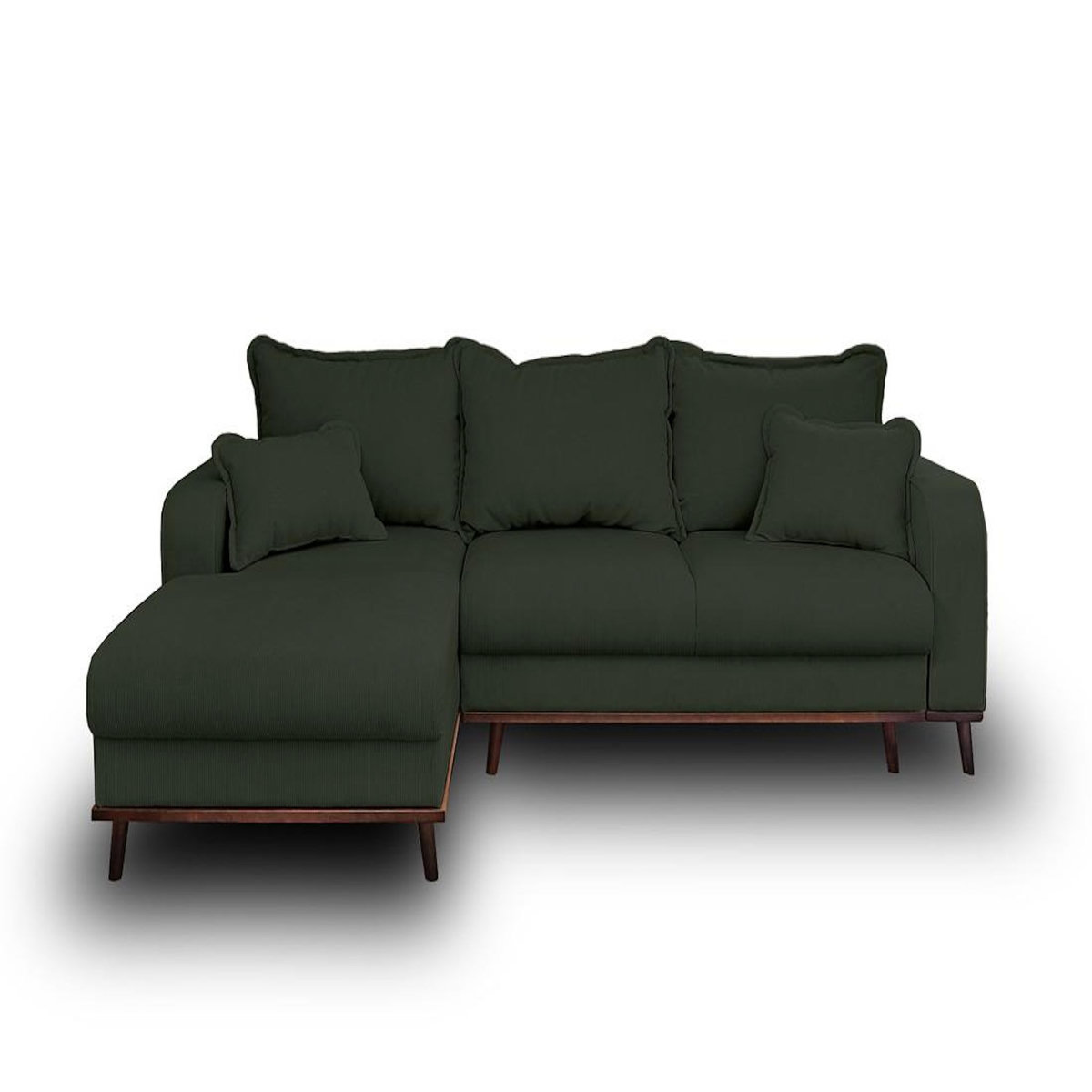 LISA DESIGN Albane - canapé d'angle gauche - 4 places - convertible avec coffre - en velours côtelé