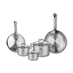 ELO Set de 2 Poêles de cuisson 24 et 28 cm et 3 faitouts 12, 14 et 20 cm Elo Profi Citrin