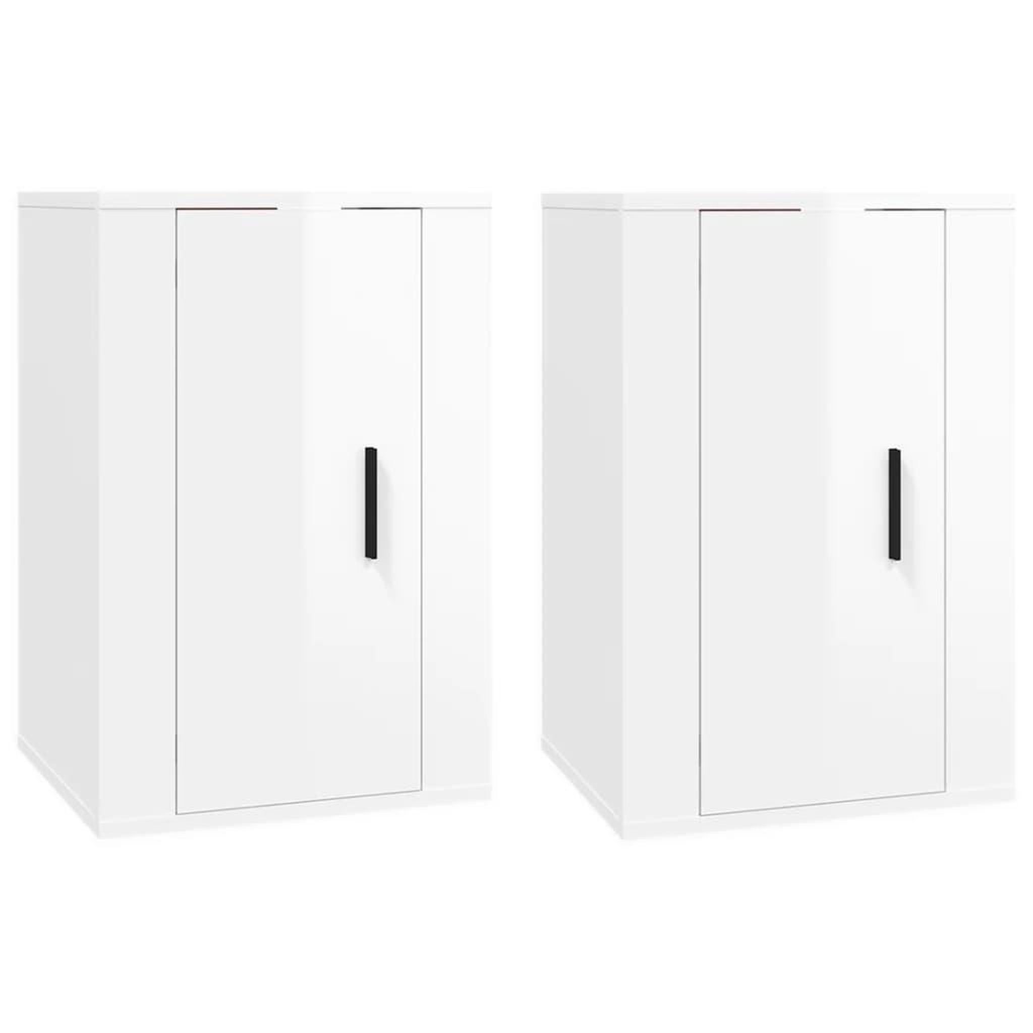 Voir la diapositive 2 : VIDAXL Meubles TV muraux 2 pcs Blanc brillant 40x34,5x60 cm
