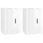 Voir la diapositive 2 : VIDAXL Meubles TV muraux 2 pcs Blanc brillant 40x34,5x60 cm