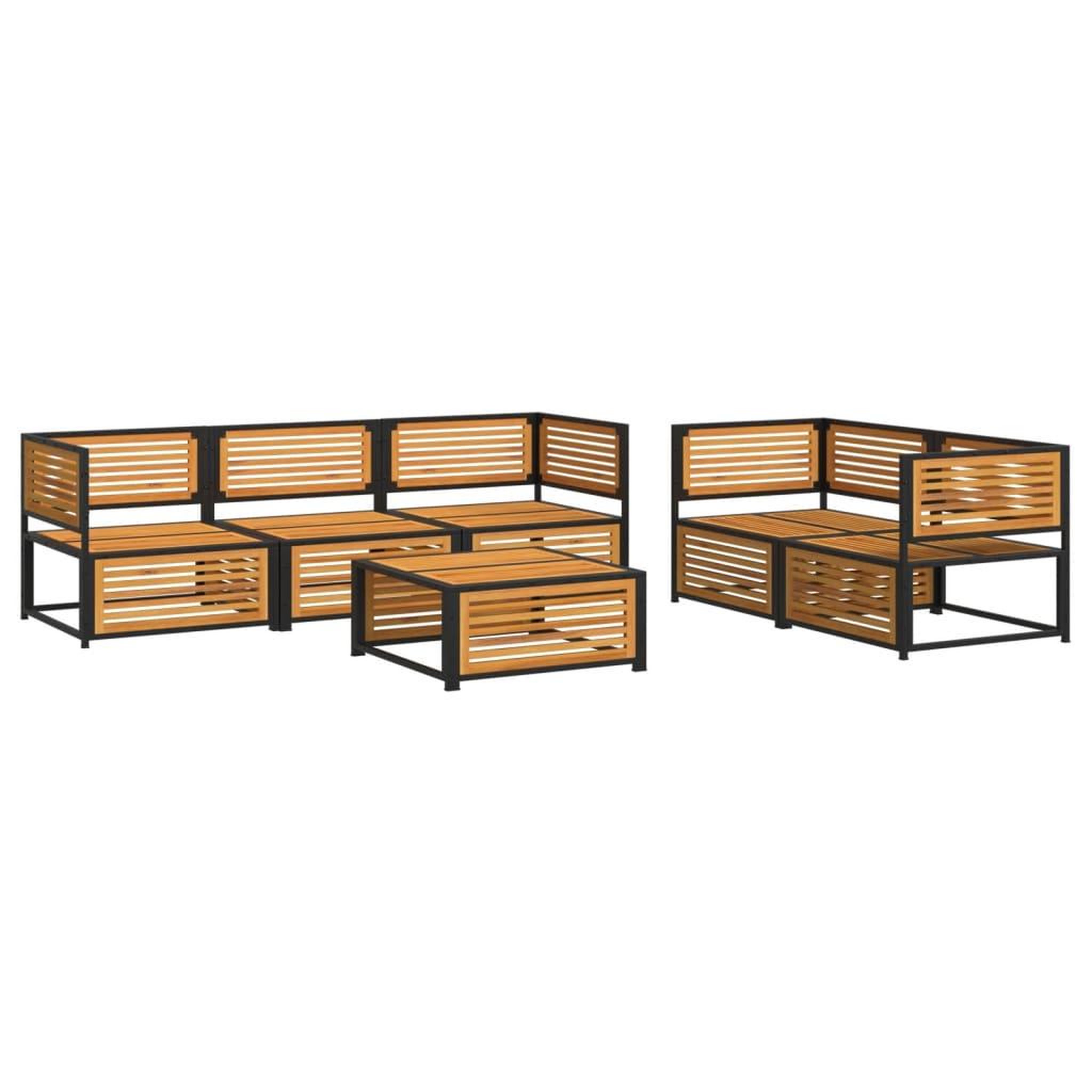 Voir la diapositive 3 : VIDAXL Salon de jardin avec coussins 6 pcs bois d'acacia solide