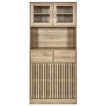 The Home Deco Factory Buffet de cuisine 4 portes 2 tiroirs Saulk en bois - Marron