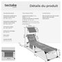 Voir la diapositive 6 : tectake Bain de soleil pliable avec oreiller gris tacheté