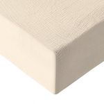 Sensei Maison Drap housse en gaze de coton bonnet 30 cm LOFT. Coloris disponibles : Jaune, Gris, Orange, Blanc, Vert, Rose, Rouge