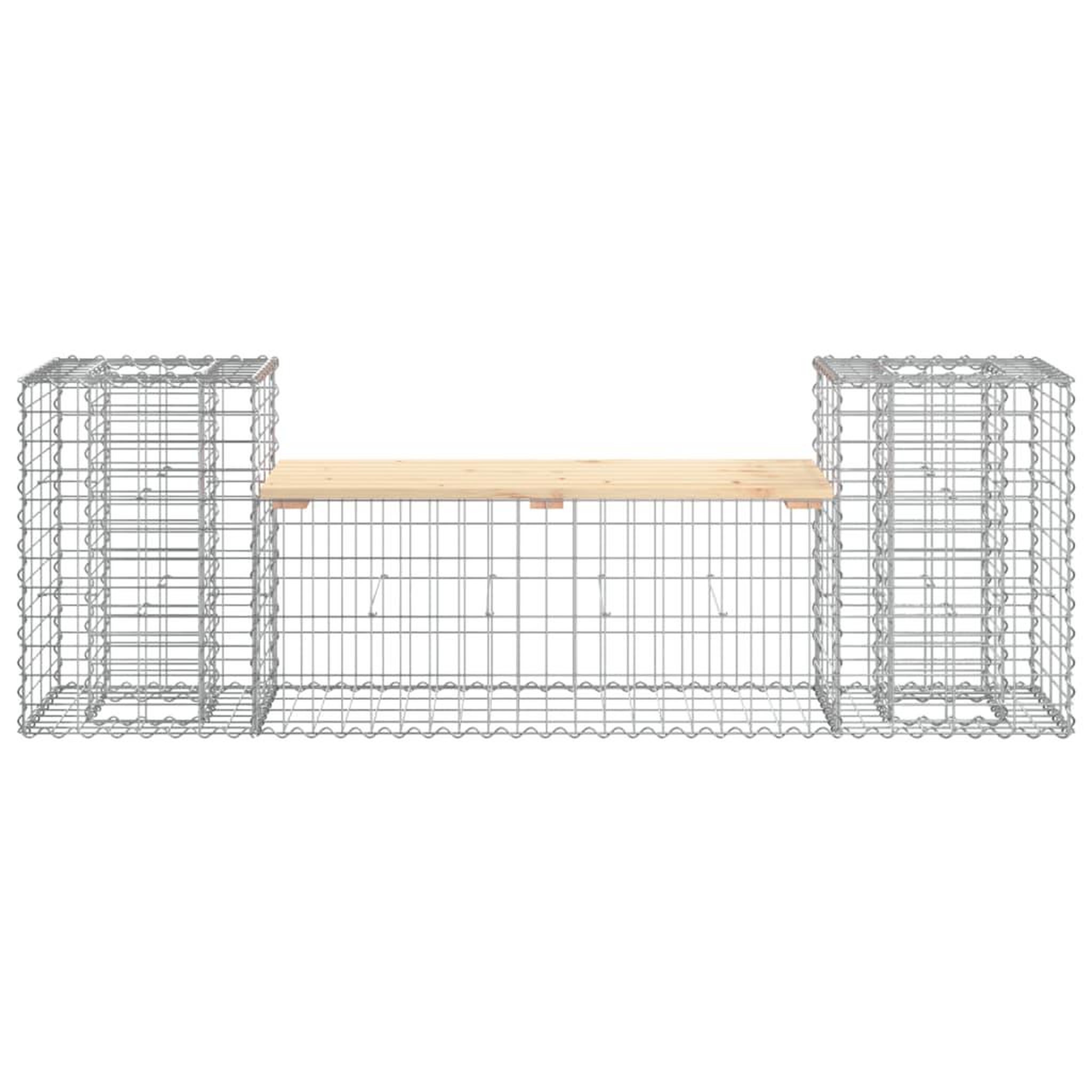 Voir la diapositive 5 : VIDAXL Banc de jardin design gabion 183x41x60,5 cm bois massif de pin
