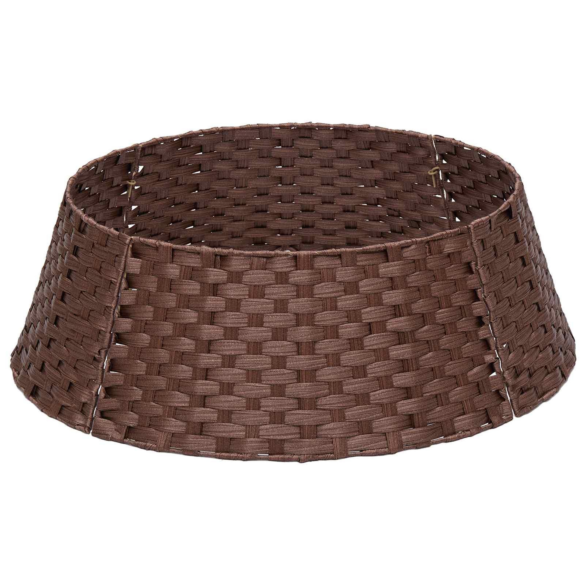 VIDAXL Collier de sapin de Noël Rond Marron fonce Diam. 90 x 28 cm