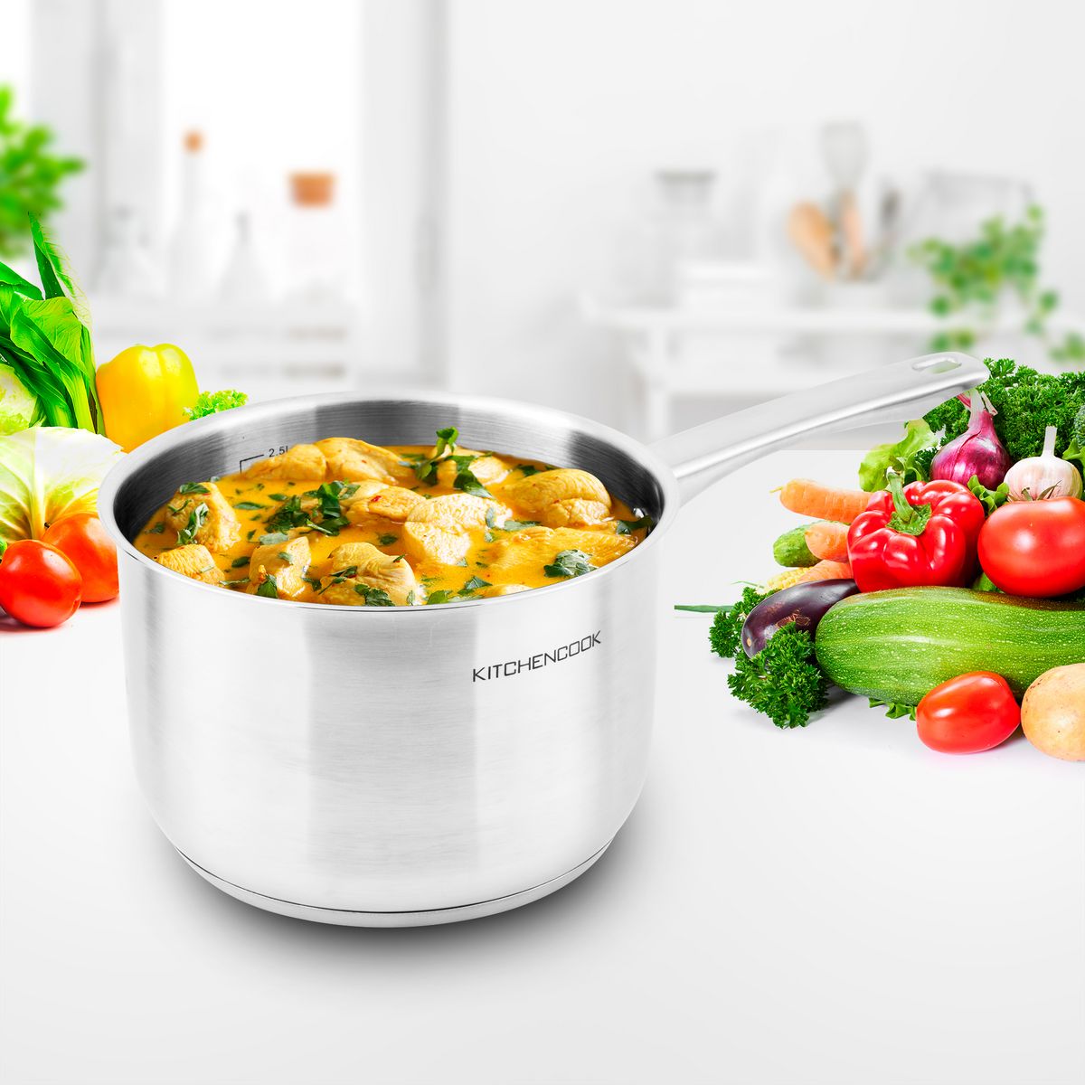 KitchenCook Casserole acier inoxydable 18 cm induction PROFESSIONNEL