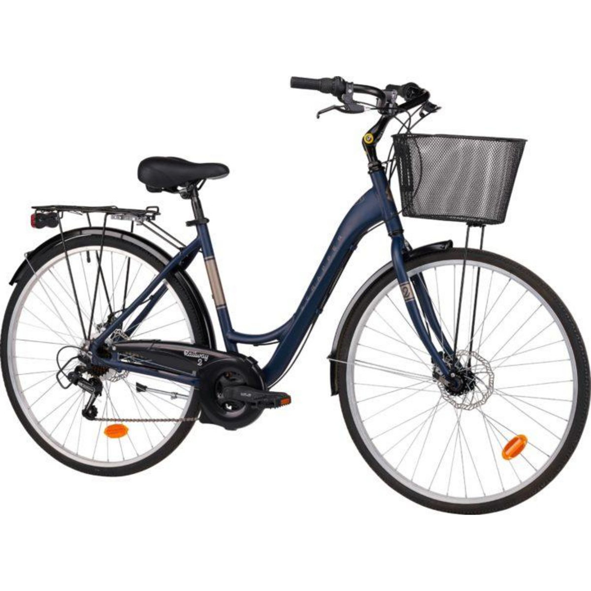 SCRAPPER Vélo VTC 28'' Ville Rigide Femme Alu  Scrapper Railway 2  - Taille M (1.60 m - 1.75 m) - 18 vitesses - Enjambement bas – Freins V-brake - Shimano -  Equipé City - Double freins à disque - Potence réglable Alu