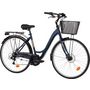Voir la diapositive 2 : SCRAPPER Vélo VTC 28'' Ville Rigide Femme Alu  Scrapper Railway 2  - Taille M (1.60 m - 1.75 m) - 18 vitesses - Enjambement bas – Freins V-brake - Shimano -  Equipé City - Double freins à disque - Potence réglable Alu