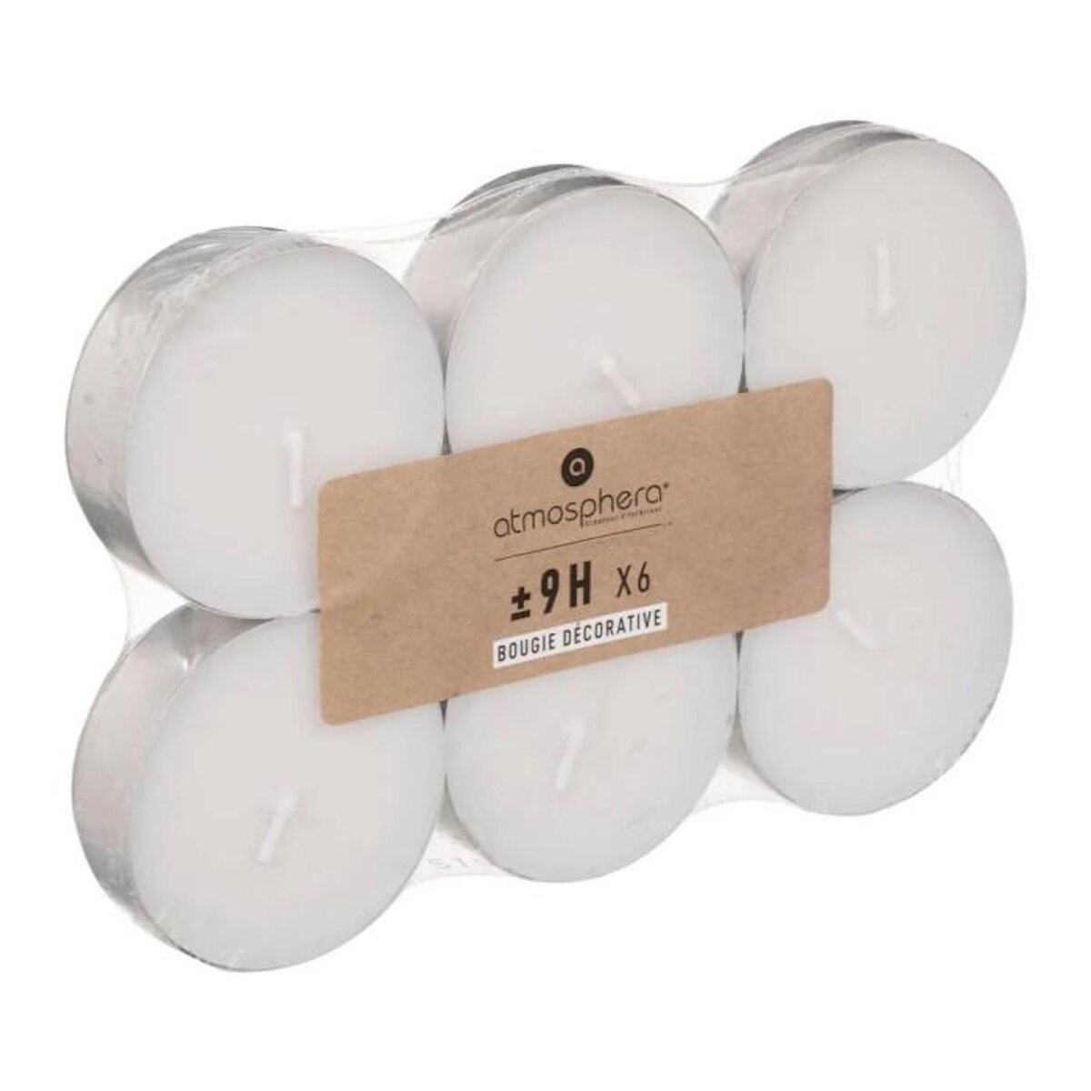 COMPTOIR DE LA BOUGIE Lot de 6 Bougies Chauffe-Plat  Doxy  5,8cm Blanc