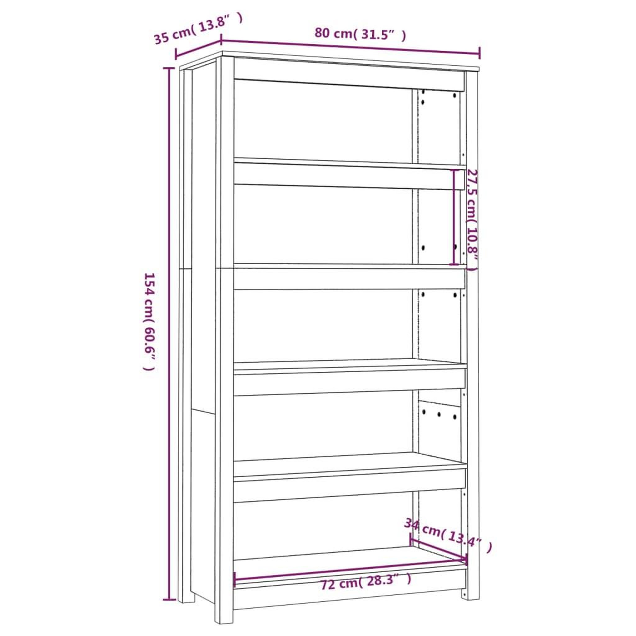 Voir la diapositive 6 : VIDAXL Bibliotheque Blanc 80x35x154 cm Bois de pin massif