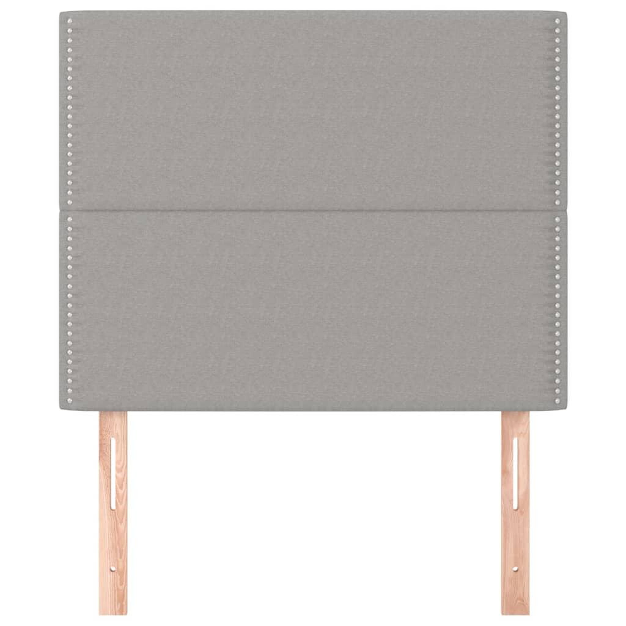 Voir la diapositive 3 : VIDAXL Tetes de lit 2 pcs Gris clair 100x5x78/88 cm Tissu