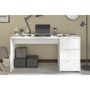 Voir la diapositive 1 : Bureau droit 3 tiroirs L150cm WHITE