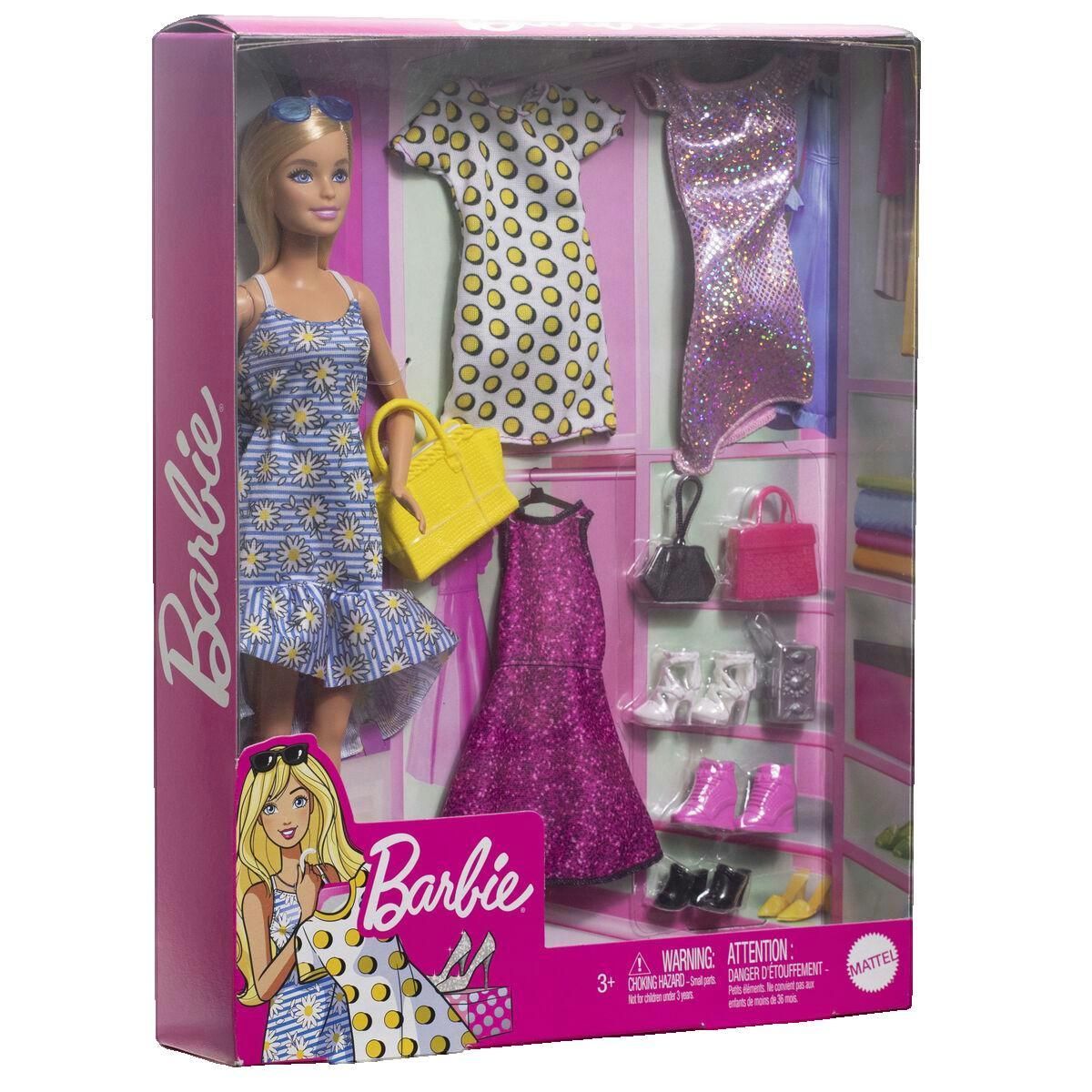 BARBIE Poupée Barbie multicolore avec tenues modernes et accessoires