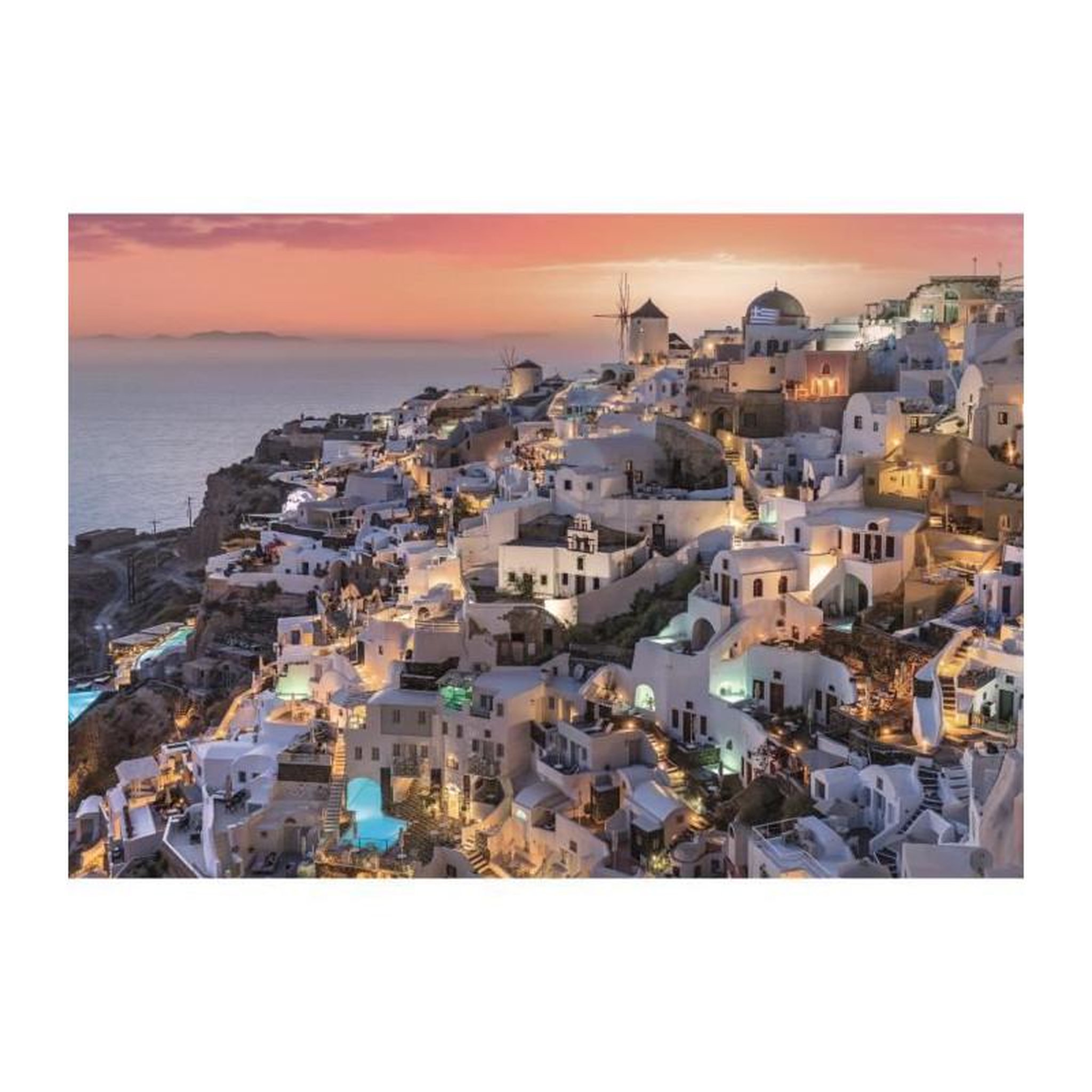 Voir la diapositive 2 : CLEMENTONI Puzzle 1000 pièces Shades of Santorini – Clementoni – Compact – Adulte – Haute qualité