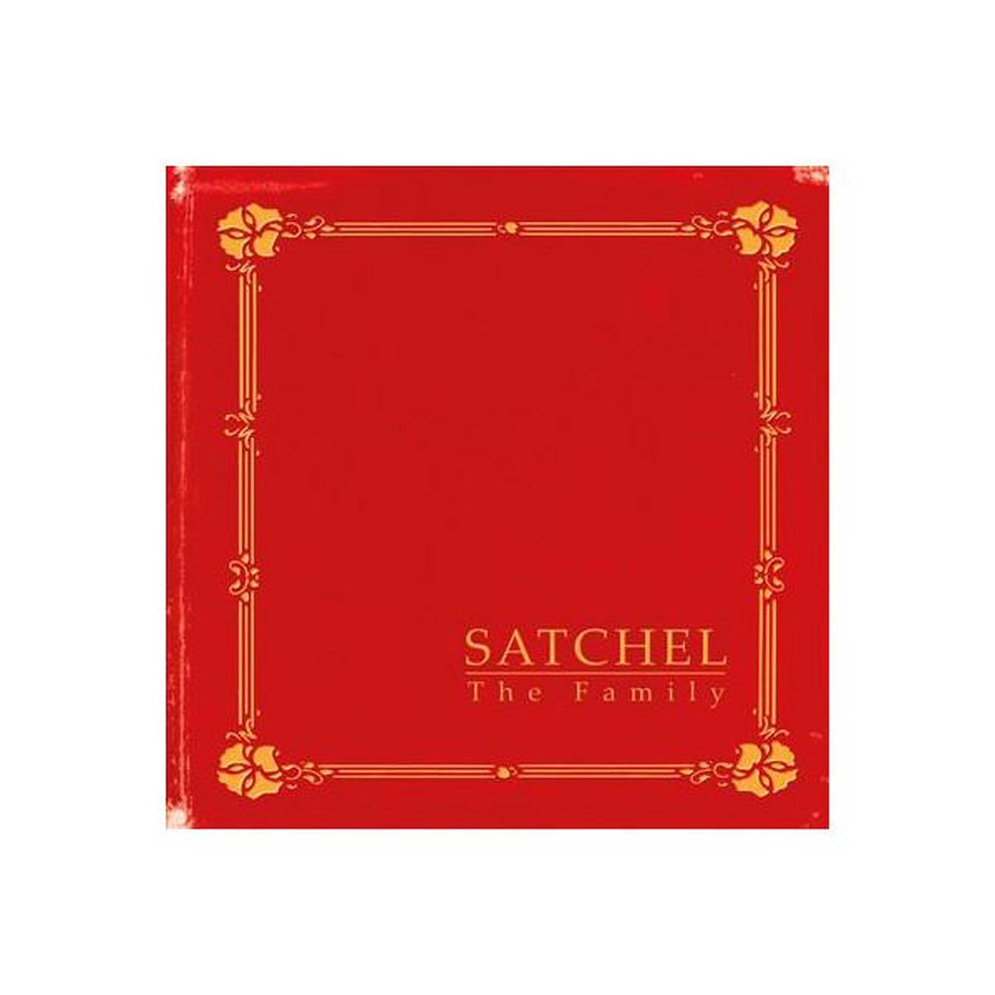 MUSIC MAN Vinyle couverture de livre style hardcover satchel “the family” rouge et or ornements