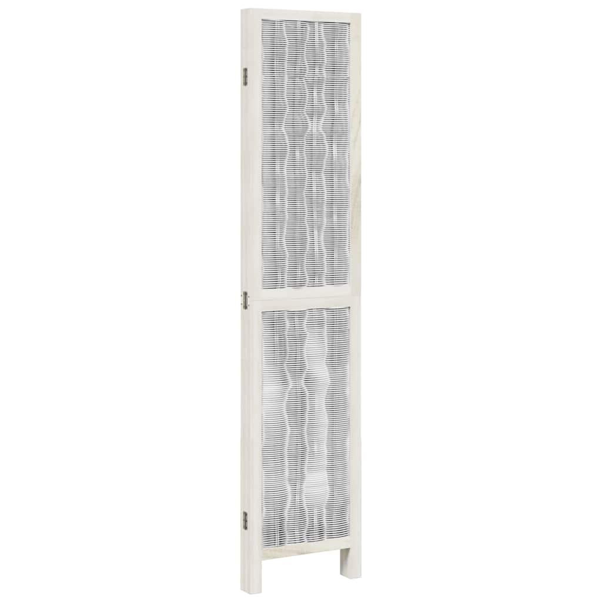 Voir la diapositive 5 : VIDAXL Cloison de separation 4 panneaux blanc bois de paulownia massif