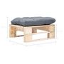 Voir la diapositive 3 : VIDAXL Repose-pied palette de jardin avec coussin gris bois naturel