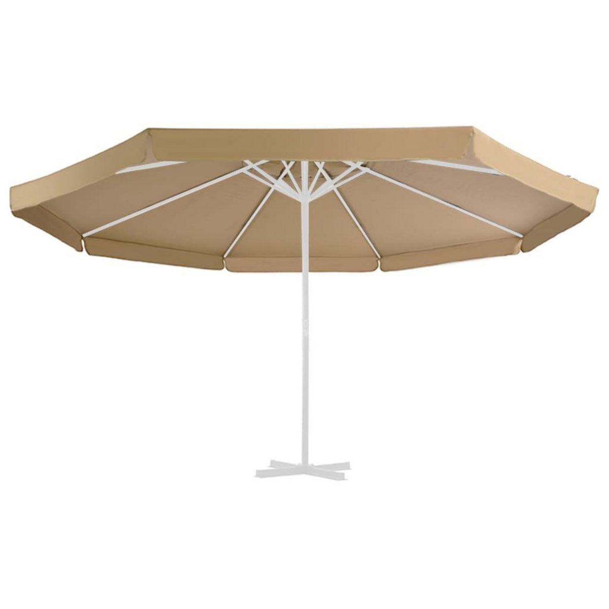 VIDAXL Tissu de remplacement pour parasol d'exterieur Taupe 500 cm