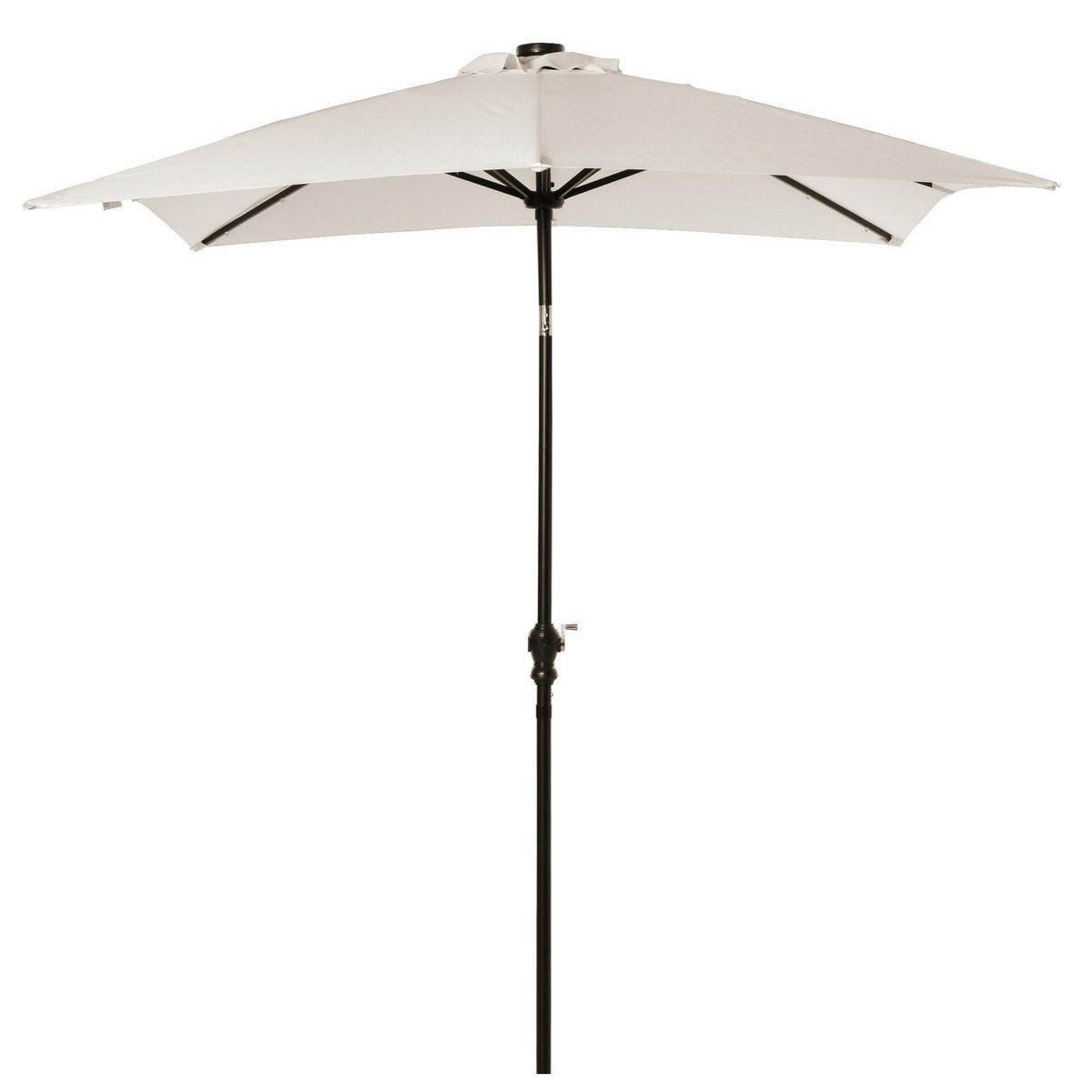 OUTSUNNY Parasol lumineux rectangulaire inclinable dim. 2,68L x 2,05l x 2,48H m parasol LED solaire métal polyester haute densité blanc cassé