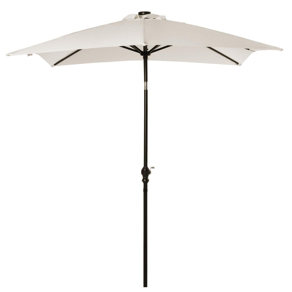 OUTSUNNY Parasol lumineux rectangulaire inclinable dim. 2,68L x 2,05l x 2,48H m parasol LED solaire métal polyester haute densité blanc cassé