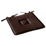 TOILINUX Galette de chaise plate Panama - 40 cm x 40 cm - Marron chocolat fondant. Coloris disponibles : Vert, Orange