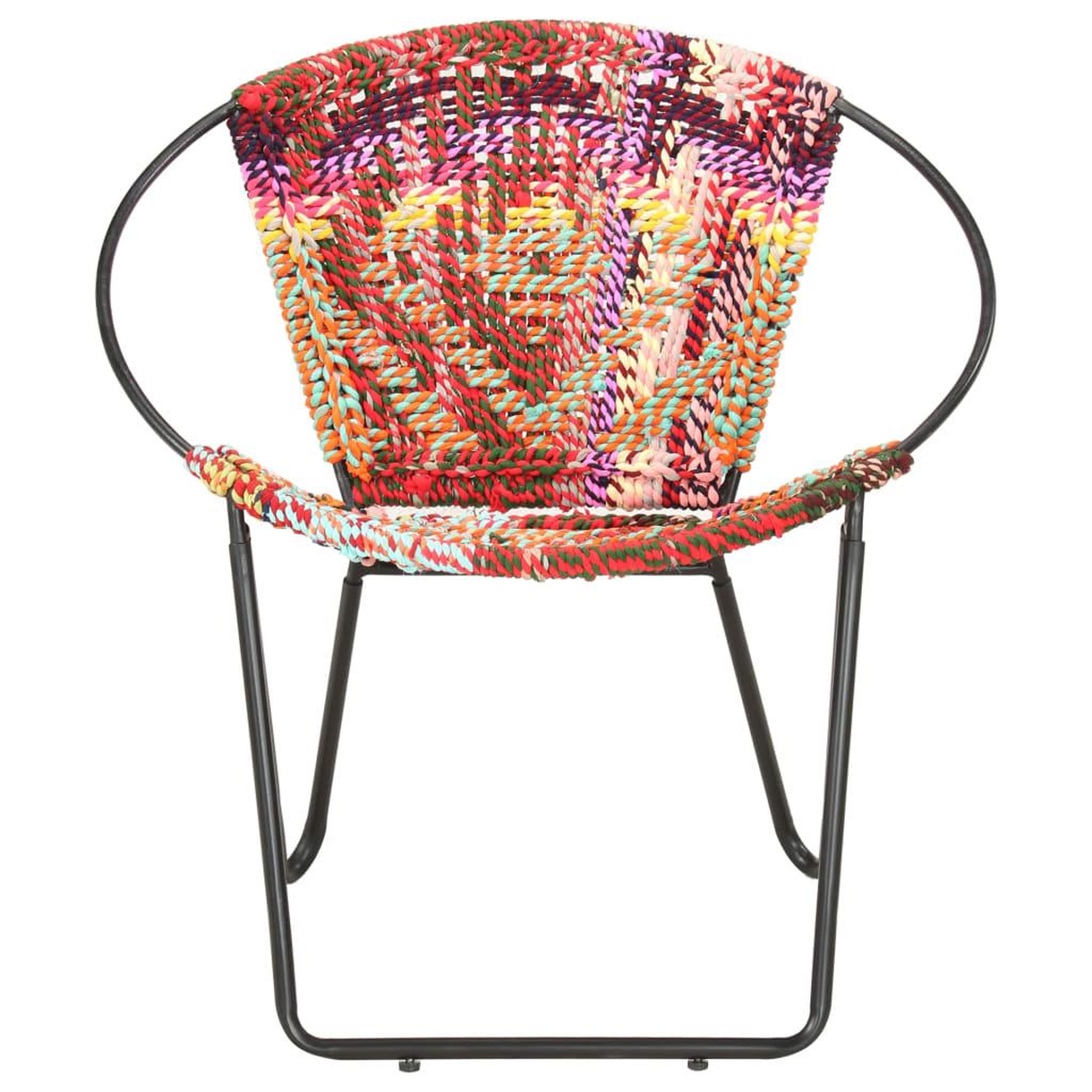 Voir la diapositive 2 : VIDAXL Chaise ronde Chindi Multicolore Tissu