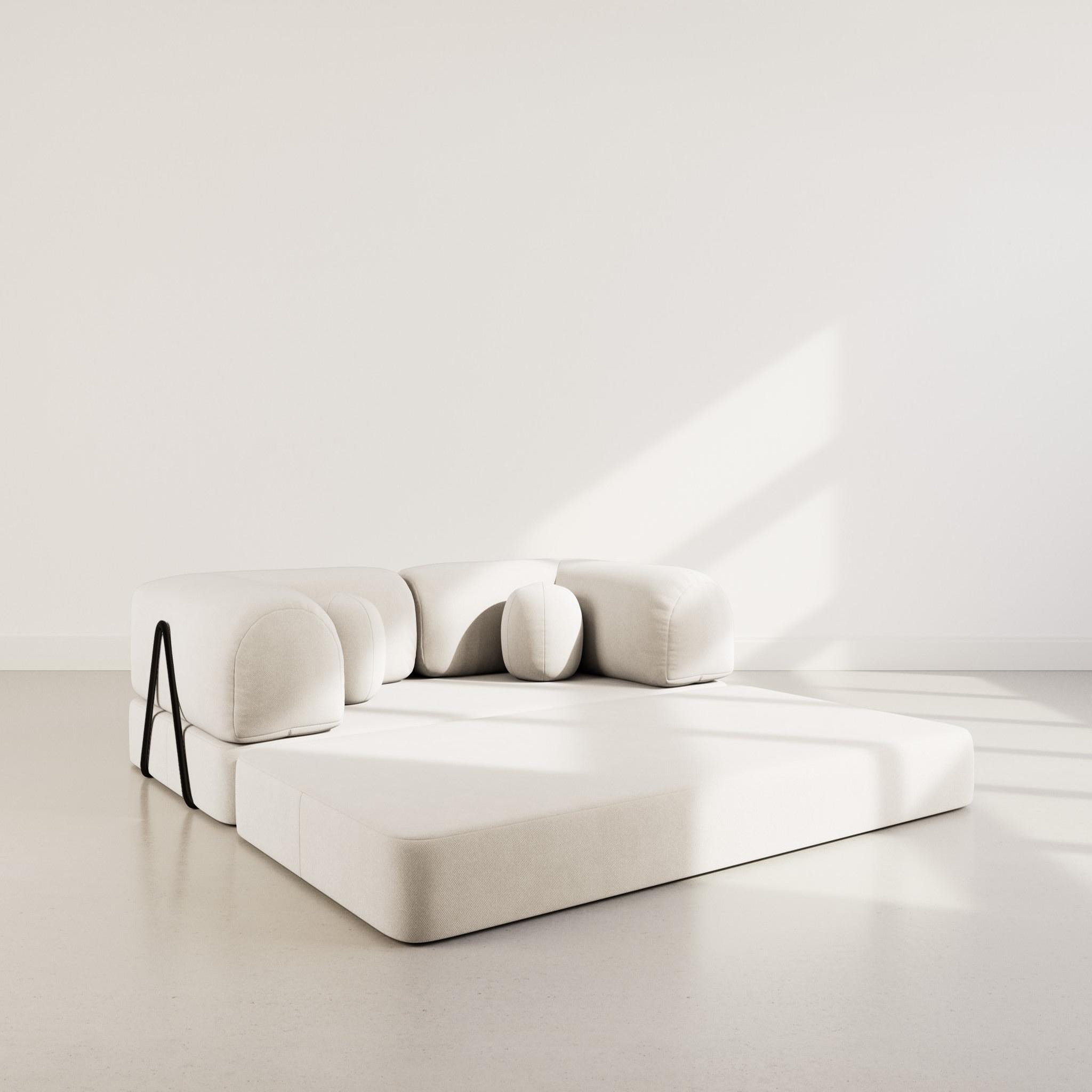 Voir la diapositive 2 : BEST MOBILIER Nebula - canapé 3 places convertible en velours texturé