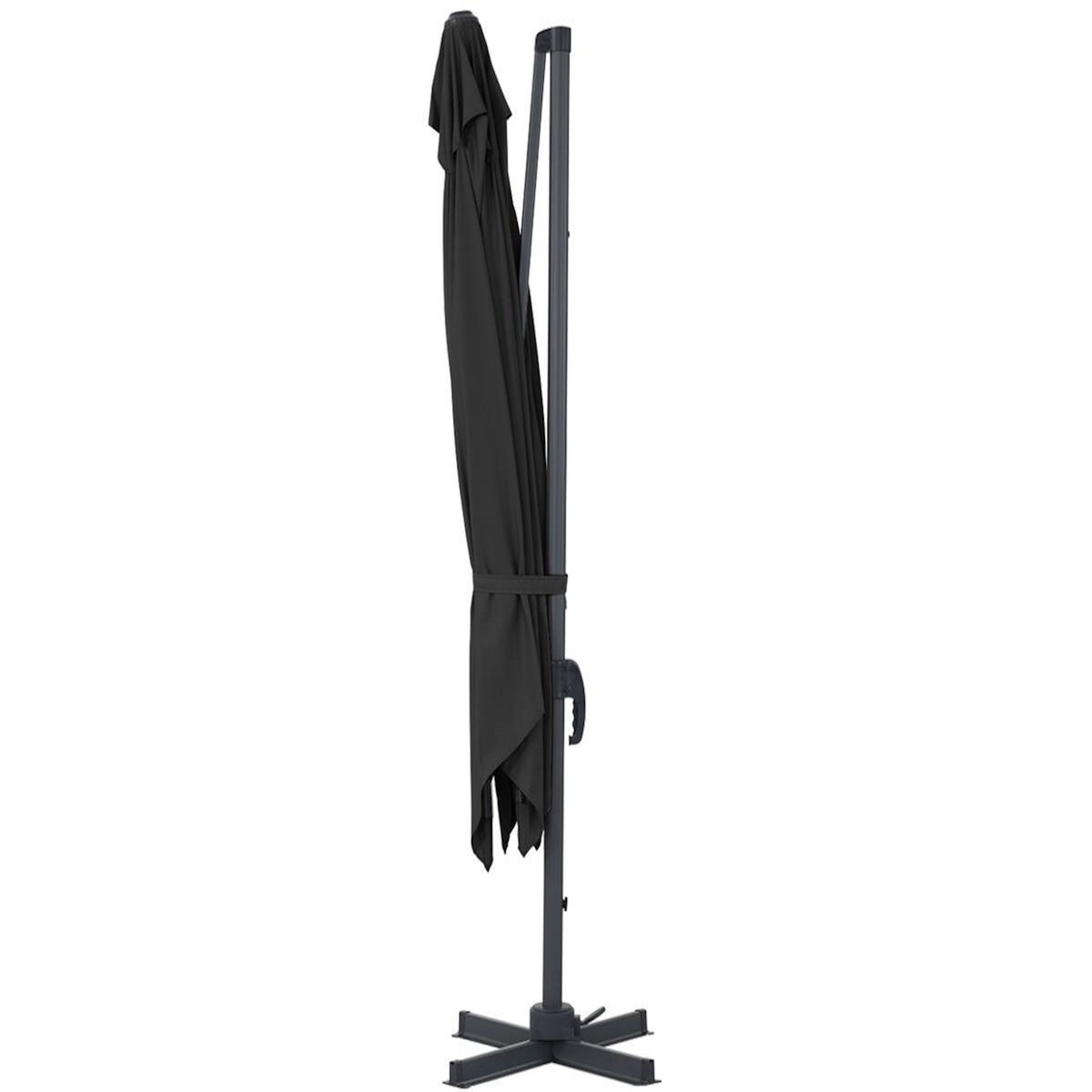 Habitat et Jardin Parasol jardin déporté Alu  Sun 3  - Carré - 3 x 3 m - Noir - Dalles incluses