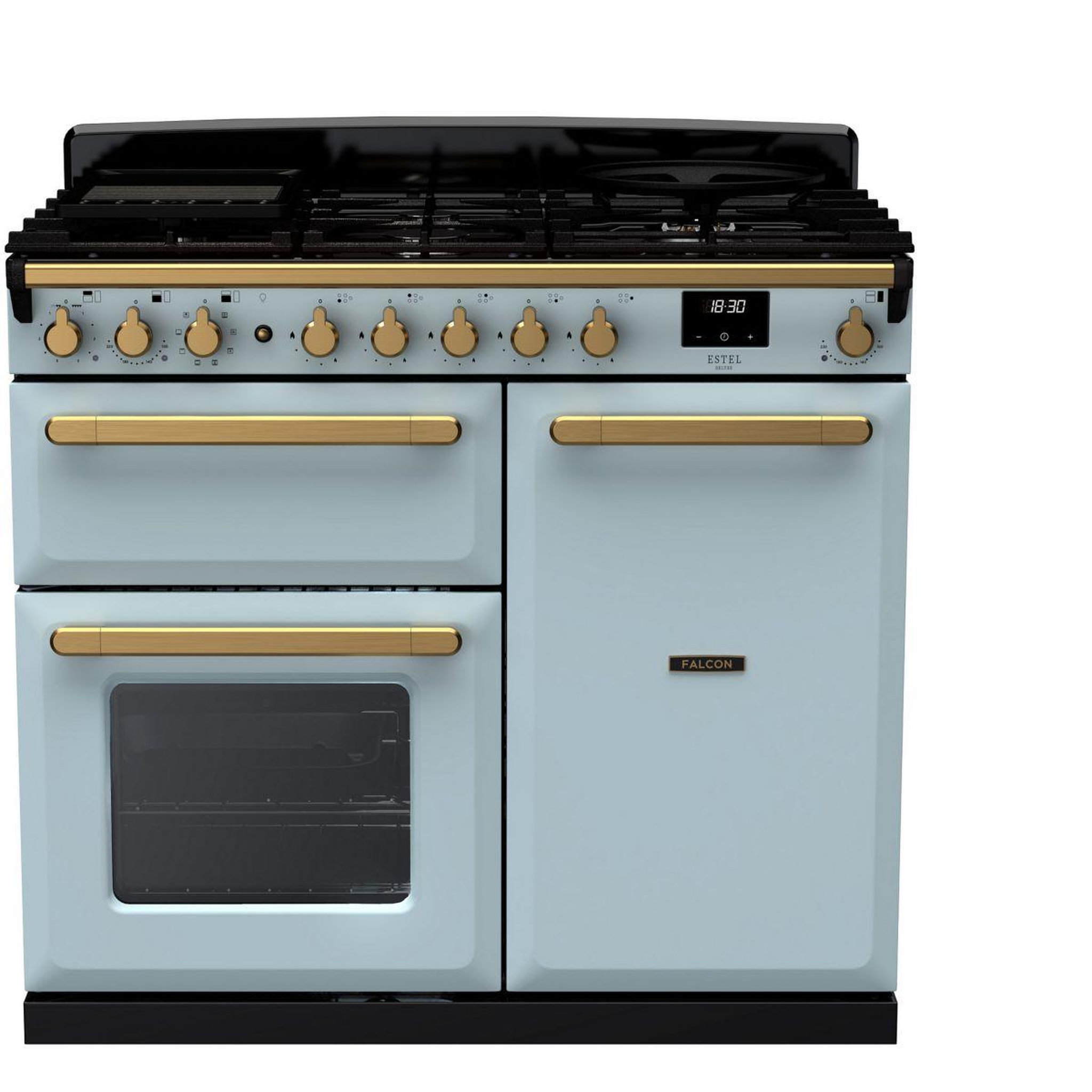 Voir la diapositive 2 : Falcon Piano de cuisson induction estel deluxe tab ind 90 cm bleu pastel l