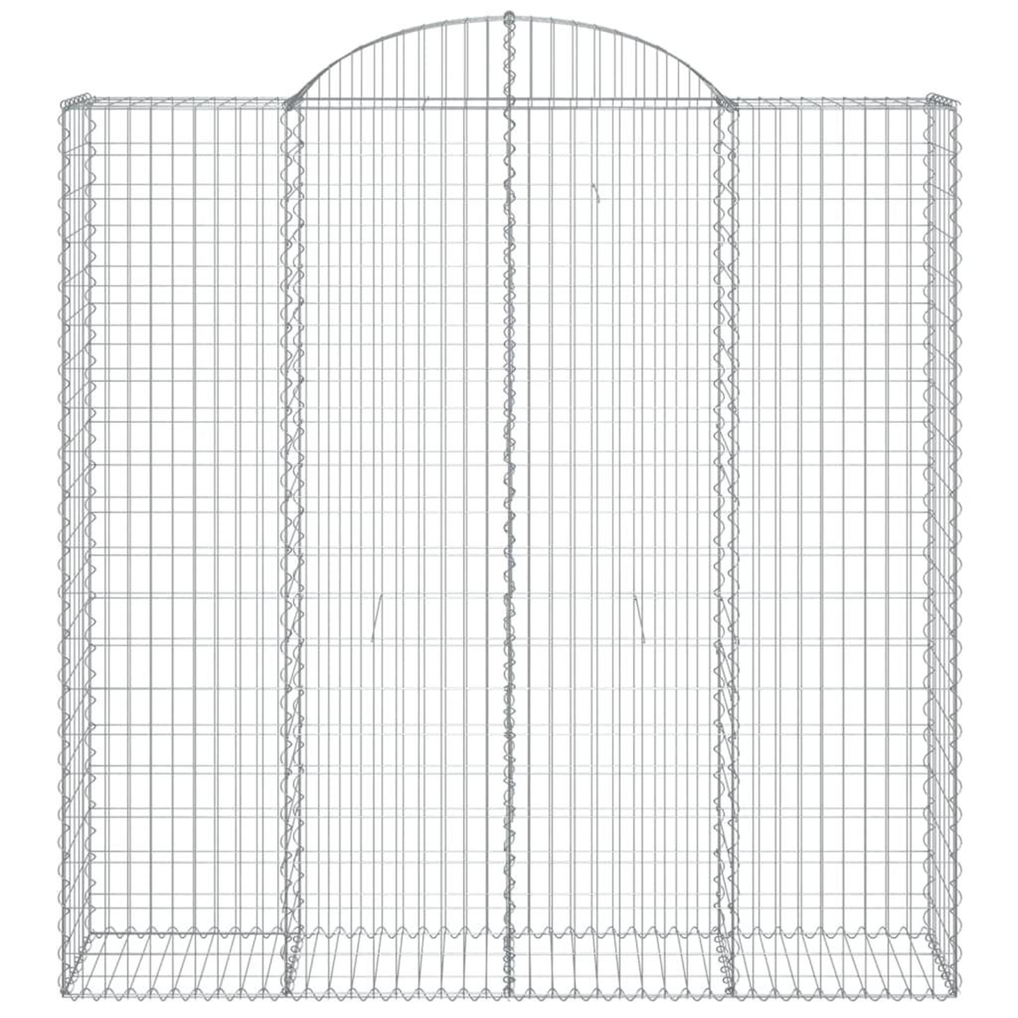 Voir la diapositive 4 : VIDAXL Paniers a gabions arques 9 pcs 200x50x200/220 cm Fer galvanise
