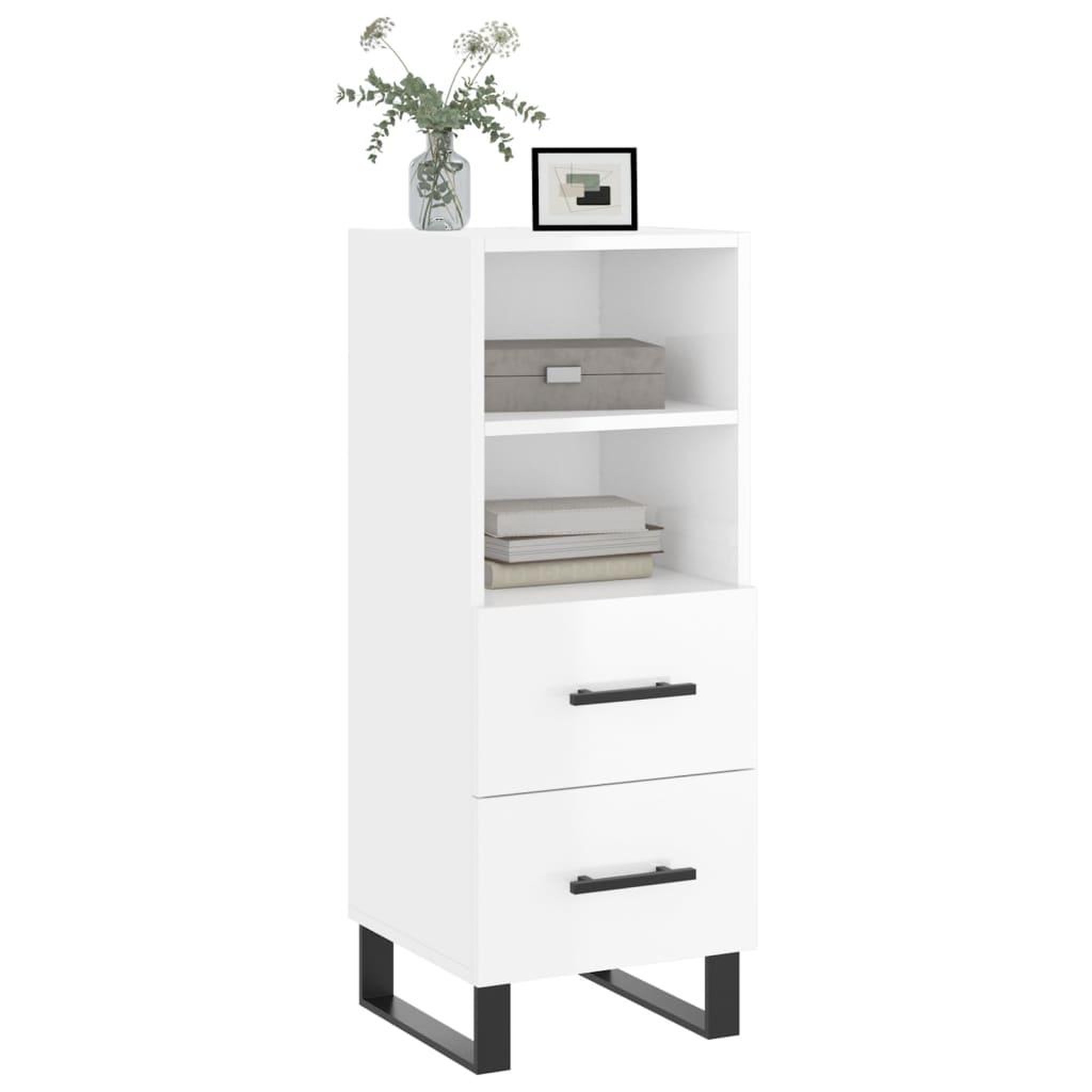 Voir la diapositive 3 : VIDAXL Buffet Blanc brillant 34,5x34x90 cm Bois d'ingenierie