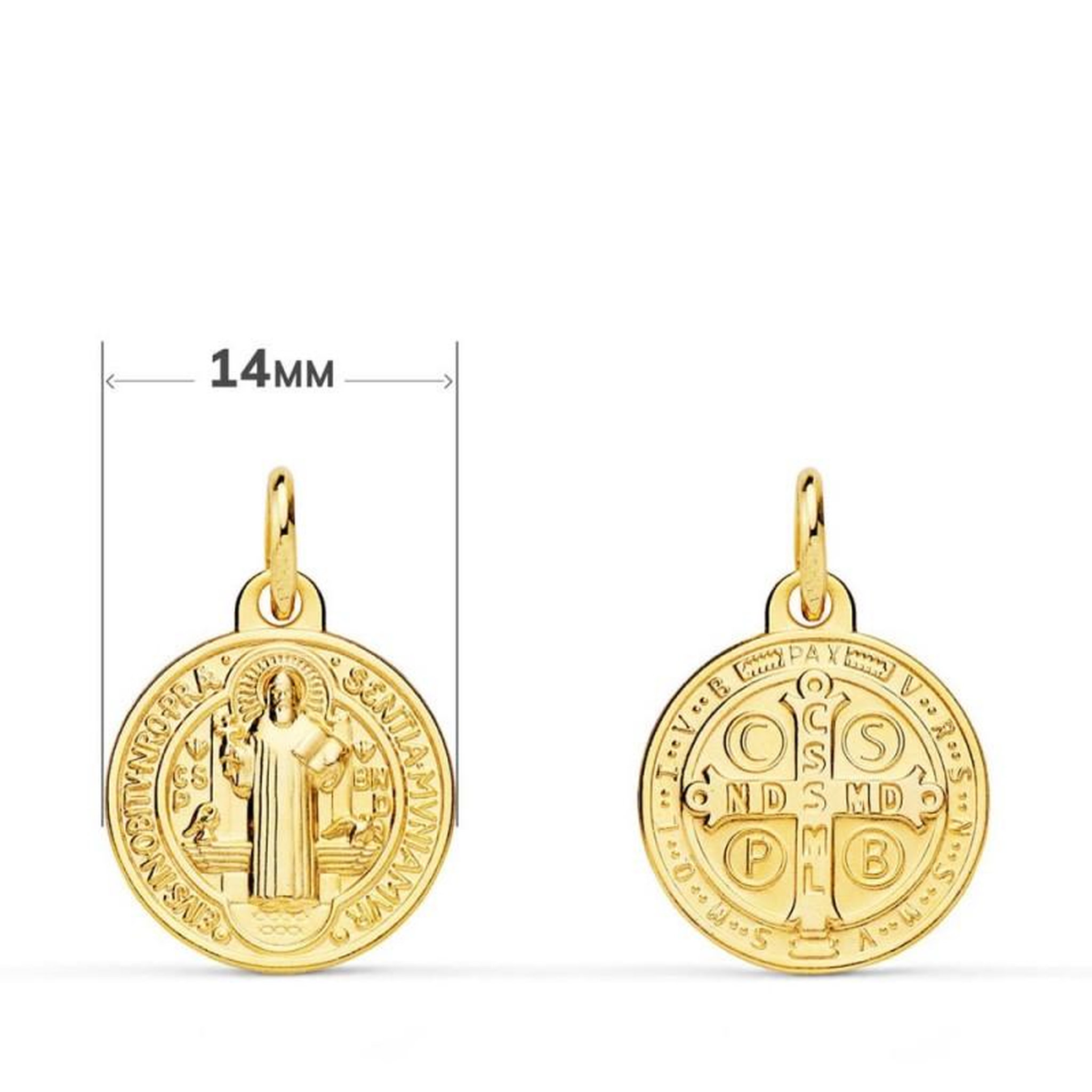 Voir la diapositive 4 : L'ATELIER D'AZUR Collier - Médaille Scapulaire Saint Benoit Or Jaune - Chaîne Dorée