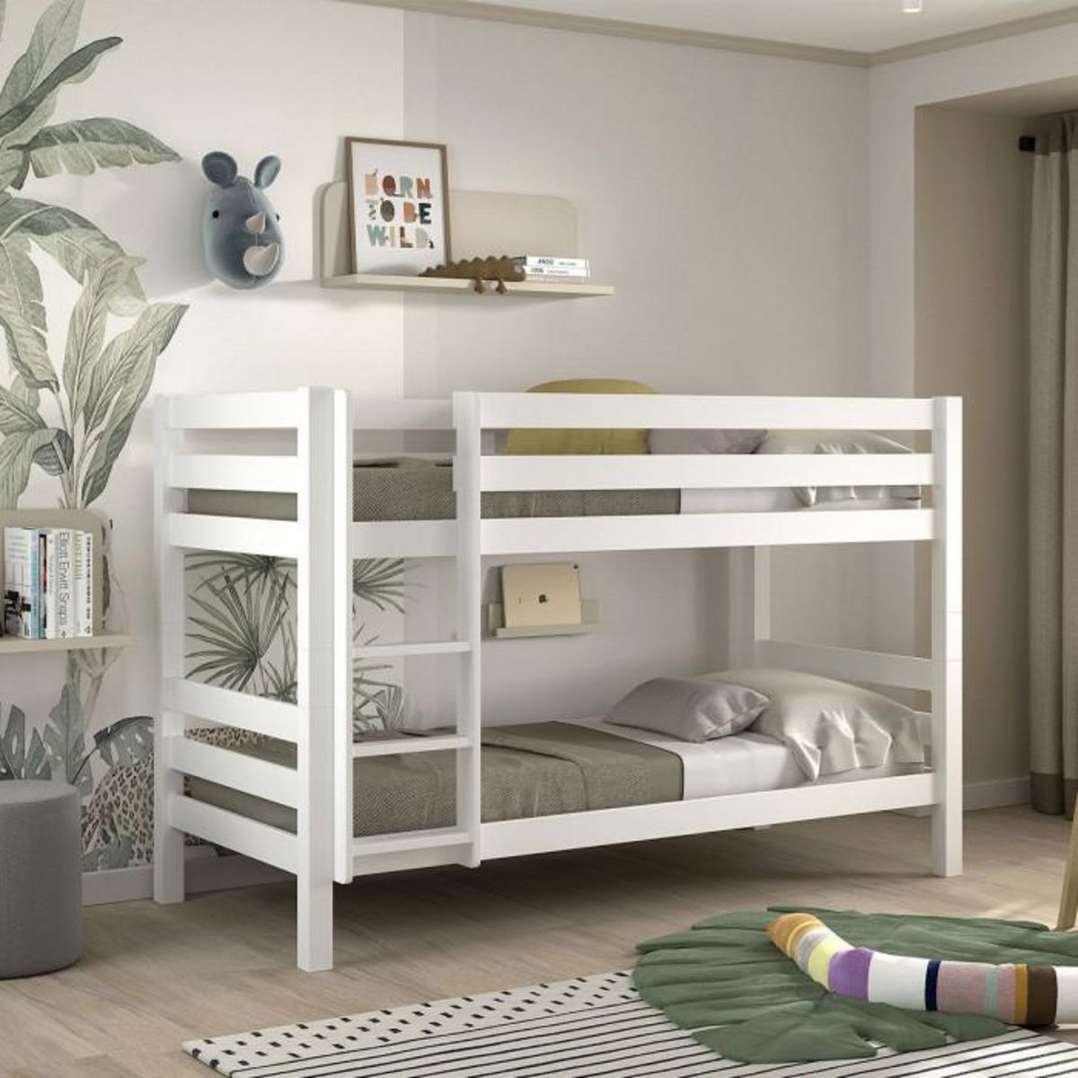 Paris Prix Lit Enfant Superposé  Pino  90x200cm Blanc