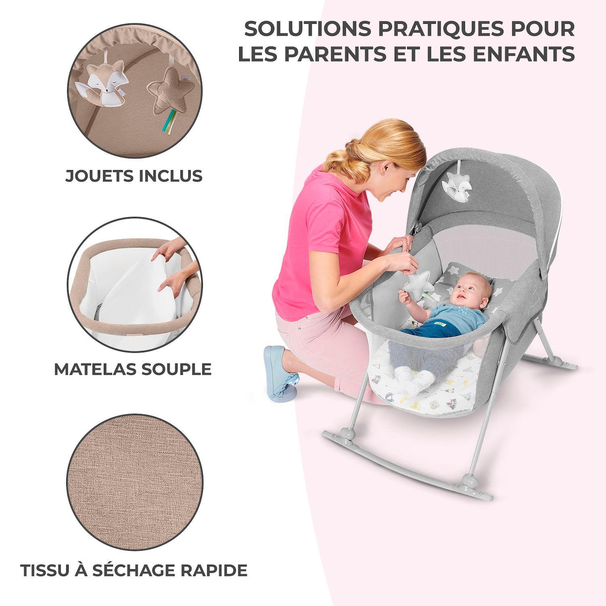 Voir la diapositive 8 : KINDERKRAFT Balancelle électrique bébé 2 en 1 avec fonction transat