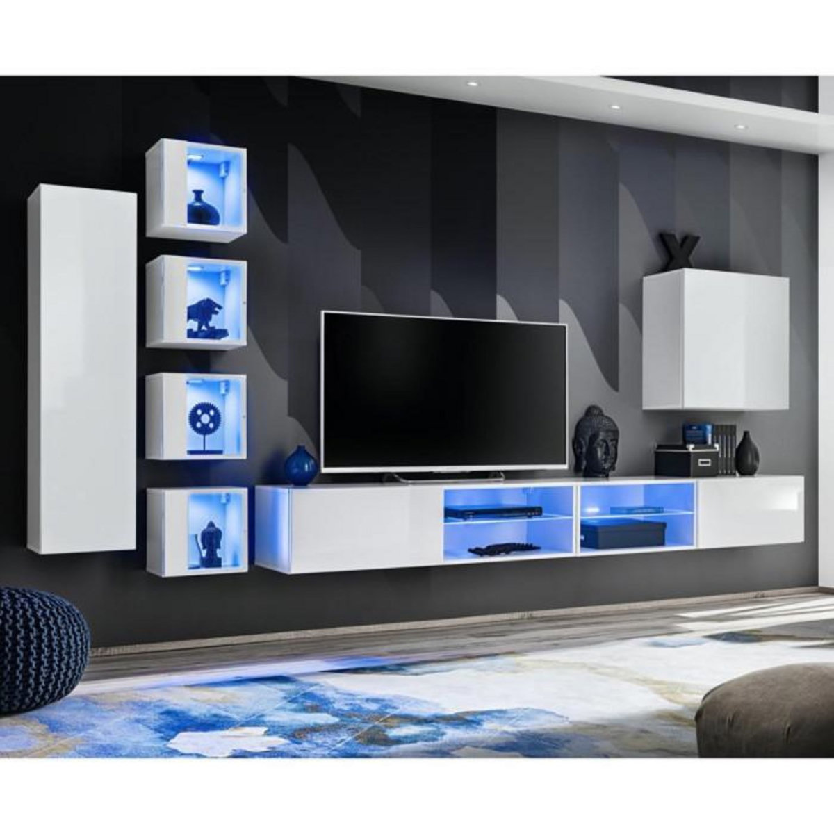 Paris Prix Ensemble Meuble TV  Switch XXVI  320cm Blanc
