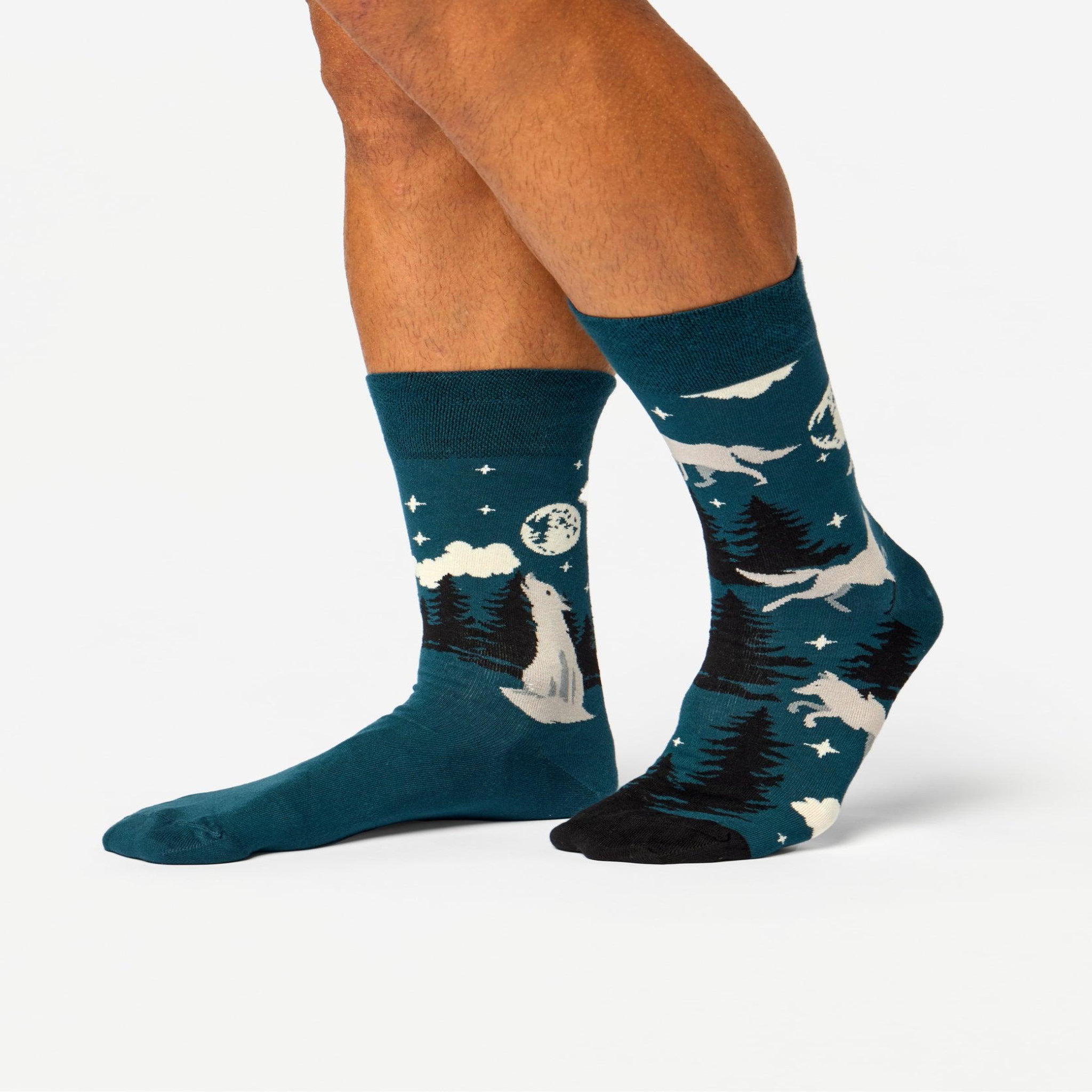Voir la diapositive 3 : DEDOLES Chaussettes bambou loup et lune