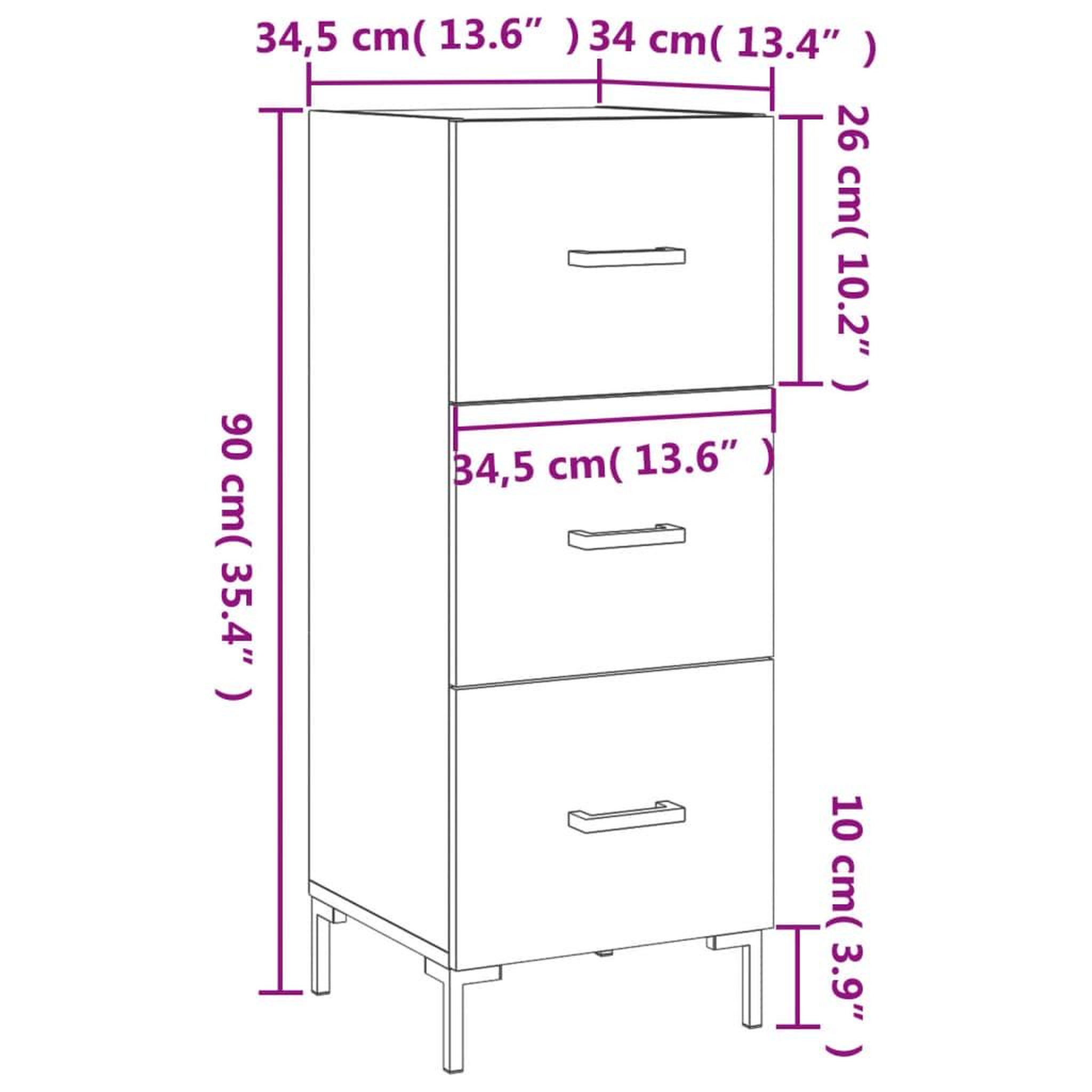 Voir la diapositive 6 : VIDAXL Buffet Chene fume 34,5x34x90 cm Bois d'ingenierie