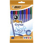Voir la diapositive 1 : BIC Lot de 10 stylos bille pointe moyenne bleu/noir/rouge/vert CRISTAL SOFT 