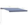 Voir la diapositive 6 : VIDAXL Auvent manuel retractable 400x300 cm Bleu et blanc