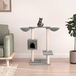 VIDAXL Arbre a chat avec griffoirs gris clair 82 cm