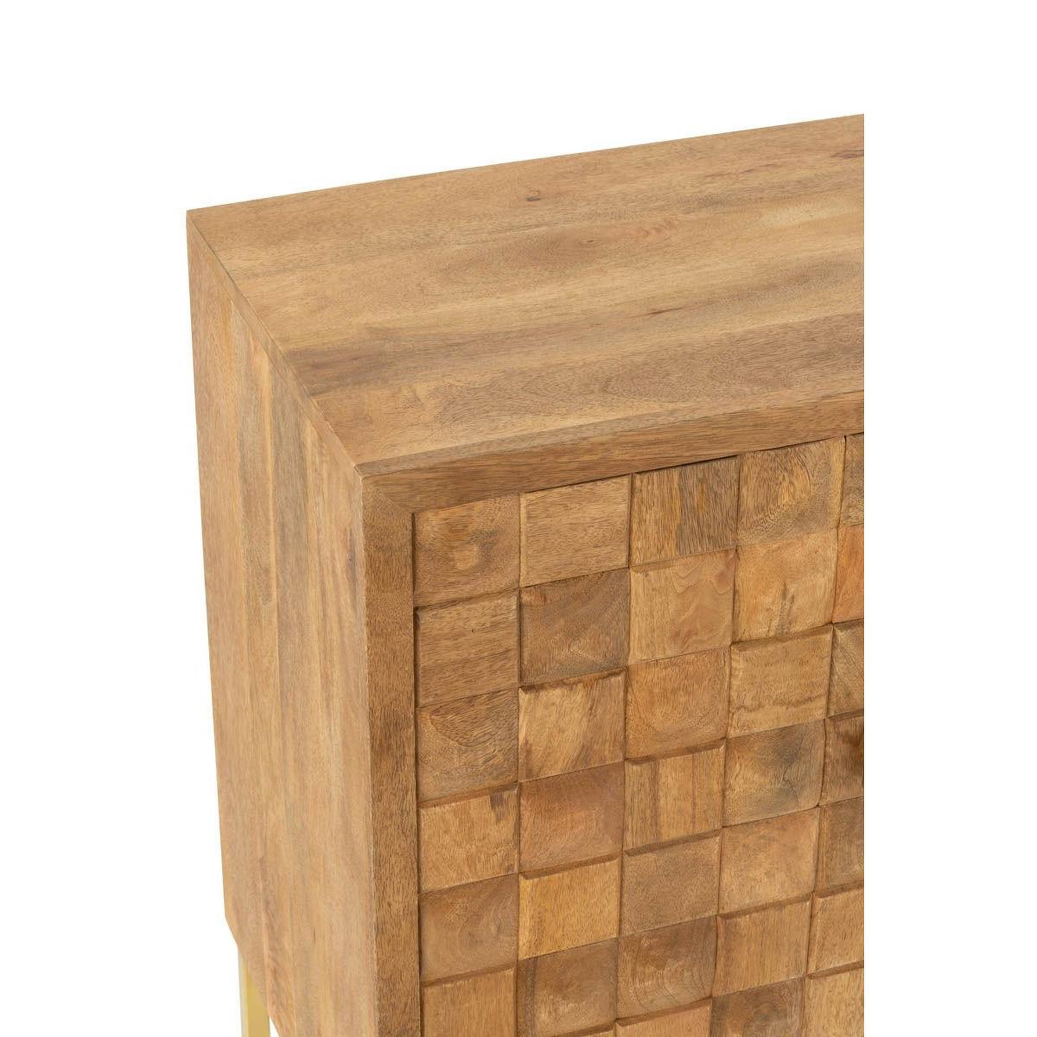 Voir la diapositive 6 : J-LINE Commode 2 portes sur pied  nino  122cm naturel