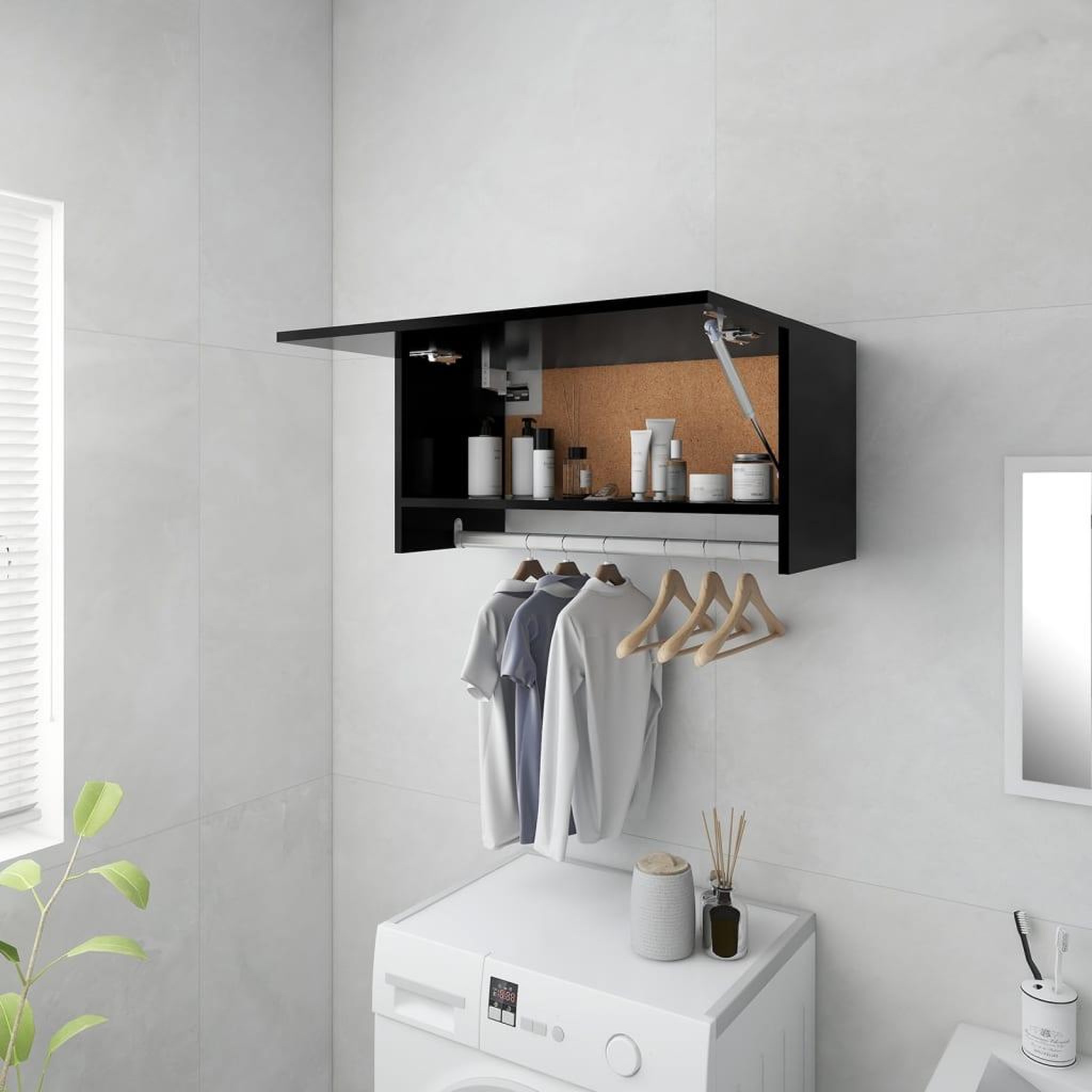 VIDAXL Garde-robe noir 70x32,5x35 cm bois d'ingenierie