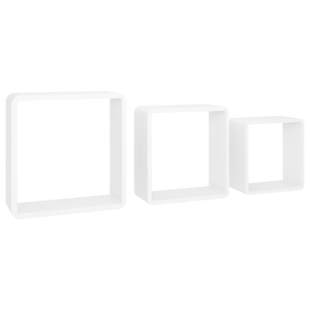 VIDAXL Etageres murales sous forme de cube 3 pcs Blanc MDF