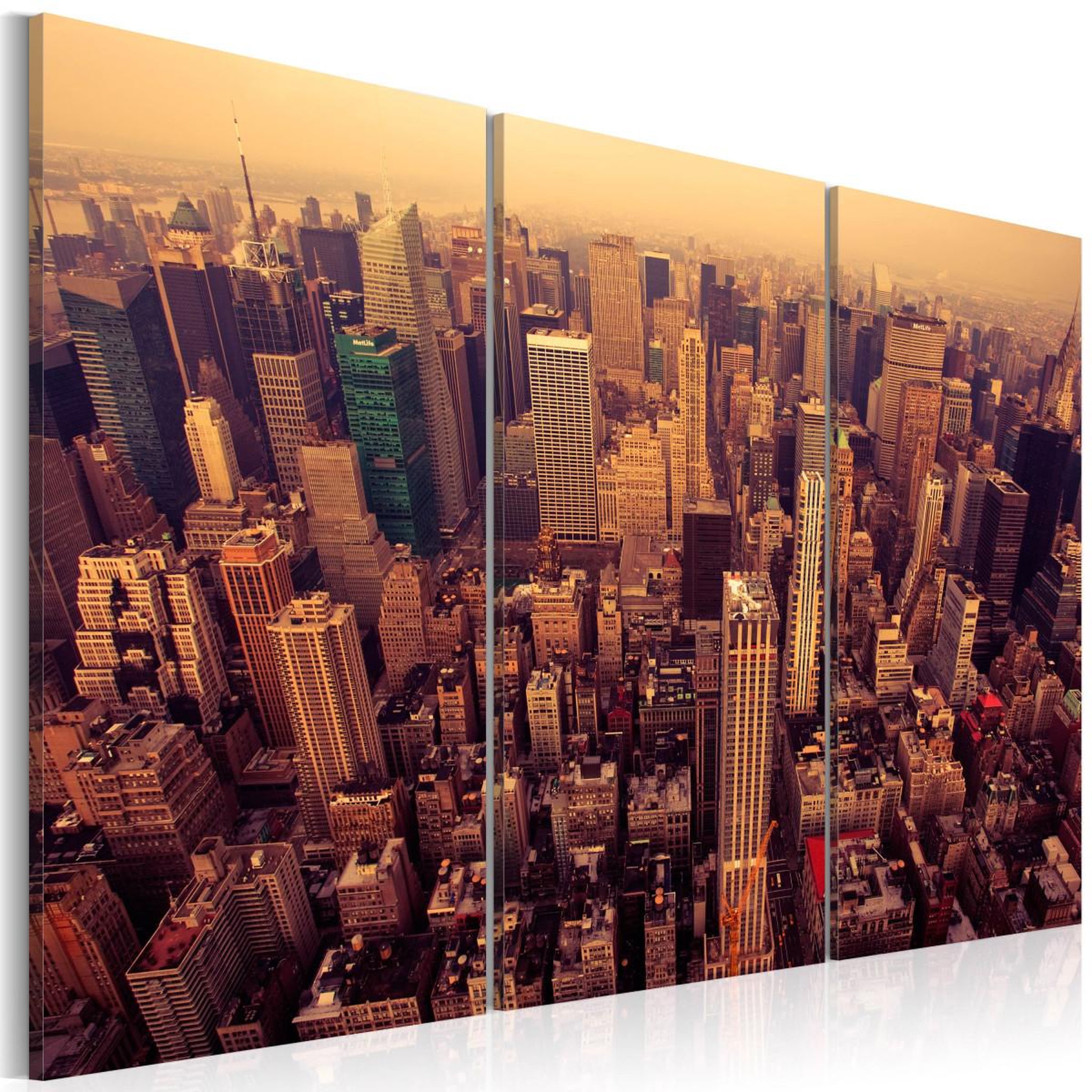 Paris Prix Tableau imprimé  coucher de soleil sur new york. Coloris disponibles : Multicolore