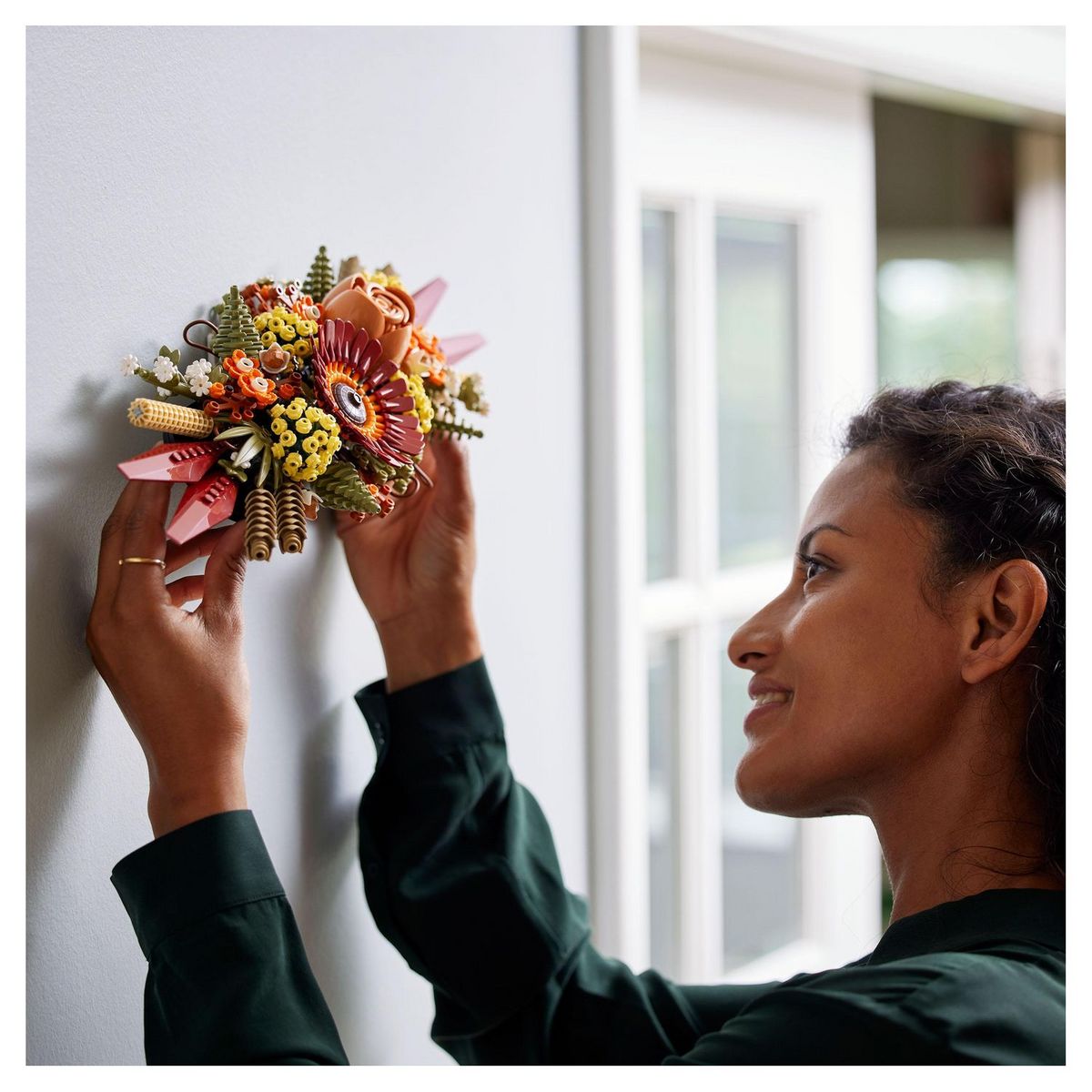 LEGO Icons 10314 Le centre de table Fleurs séchées, Plantes Artificielles avec Rose et Gerbera, Décoration de Maison, Botanical Collection, Cadeau pour Adultes, édition 2023