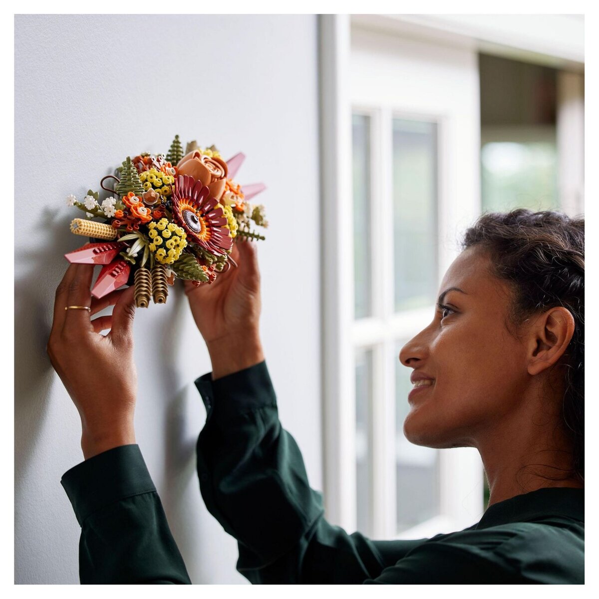 LEGO Icons 10314 Le centre de table Fleurs séchées, Plantes Artificielles avec Rose et Gerbera, Décoration de Maison, Botanical Collection, Cadeau pour Adultes, édition 2023